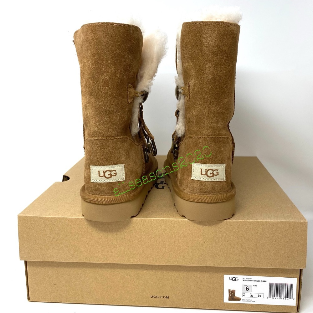 UGG Bailey Button Charm Women’s Boots Suede CheTan - Picture 9 of 10